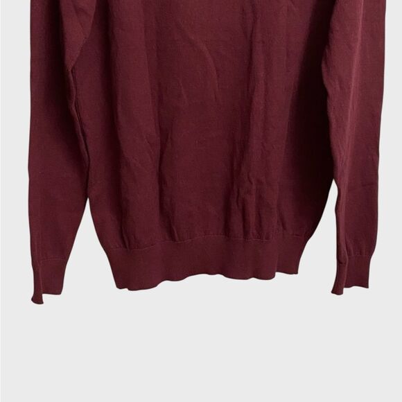 NWT Daniel Hechter Paris 1/4 Zip Cotton Cashmere Sweater Men's Size M Burgundy - Picture 10 of 13